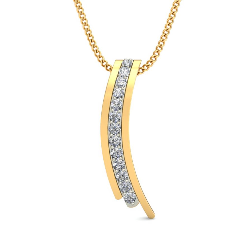 IGI Certified Natural Diamond Design Pendant 14K/18K Fine Yellow & white Gold