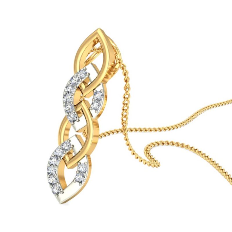 IGI Certified Natural Diamond Design Pendant 14K/18K Fine Yellow  Gold