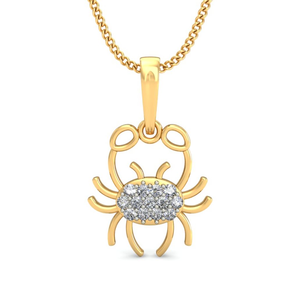 IGI Certified Natural Diamond Design Pendant 14K/18K Fine Yellow  Gold