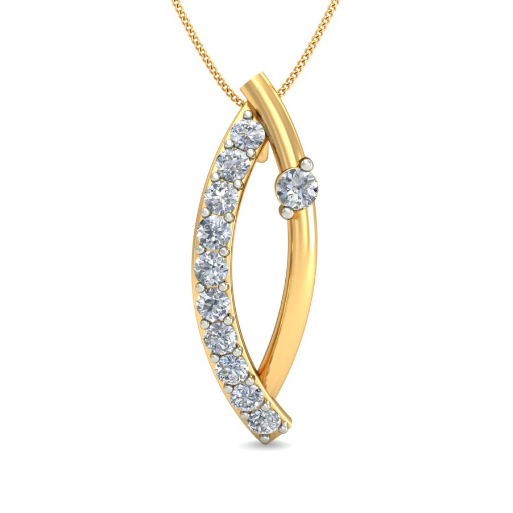 IGI Certified Natural Diamond Design Pendant 14K/18K Fine Yellow Gold