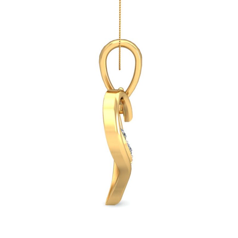 IGI Certified Natural Diamond Design Pendant 14K/18K Fine Yellow Gold