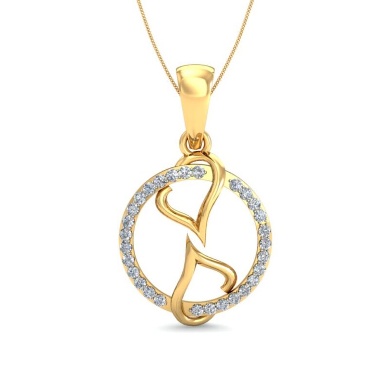 IGI Certified Natural Diamond Design Pendant 14K/18K Fine Yellow Gold