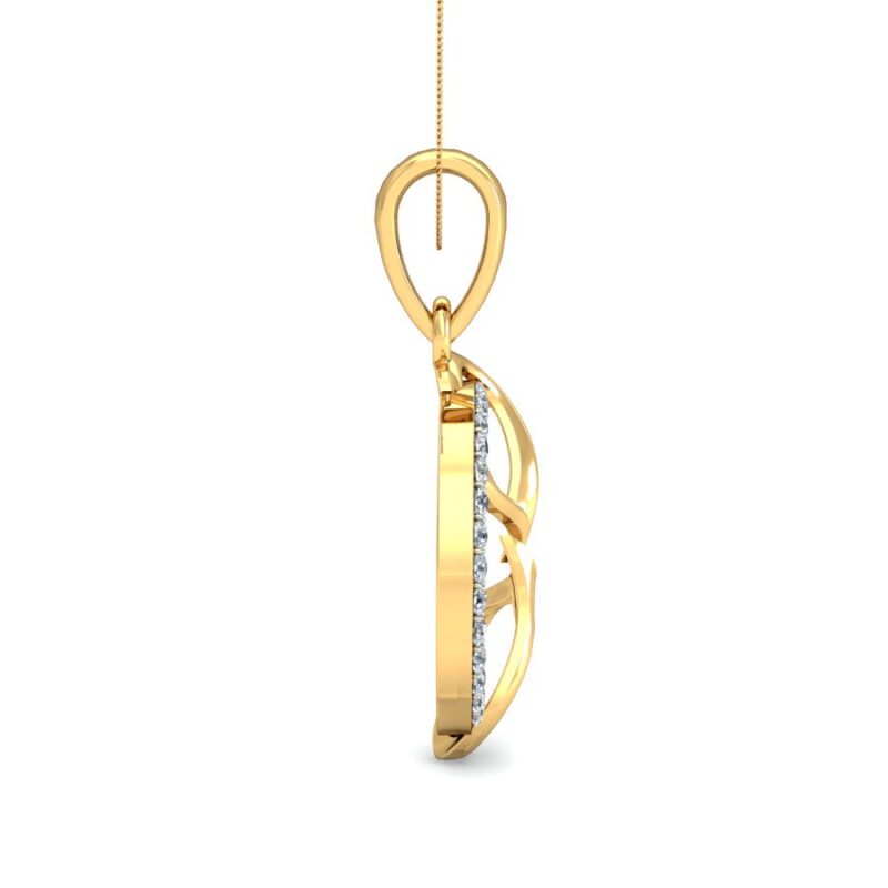 IGI Certified Natural Diamond Design Pendant 14K/18K Fine Yellow Gold