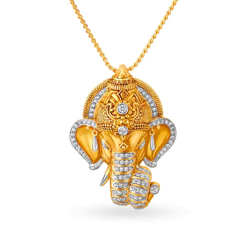 IGI Certified Natural Diamond Design Pendant 14K/18K Fine Yellow Gold