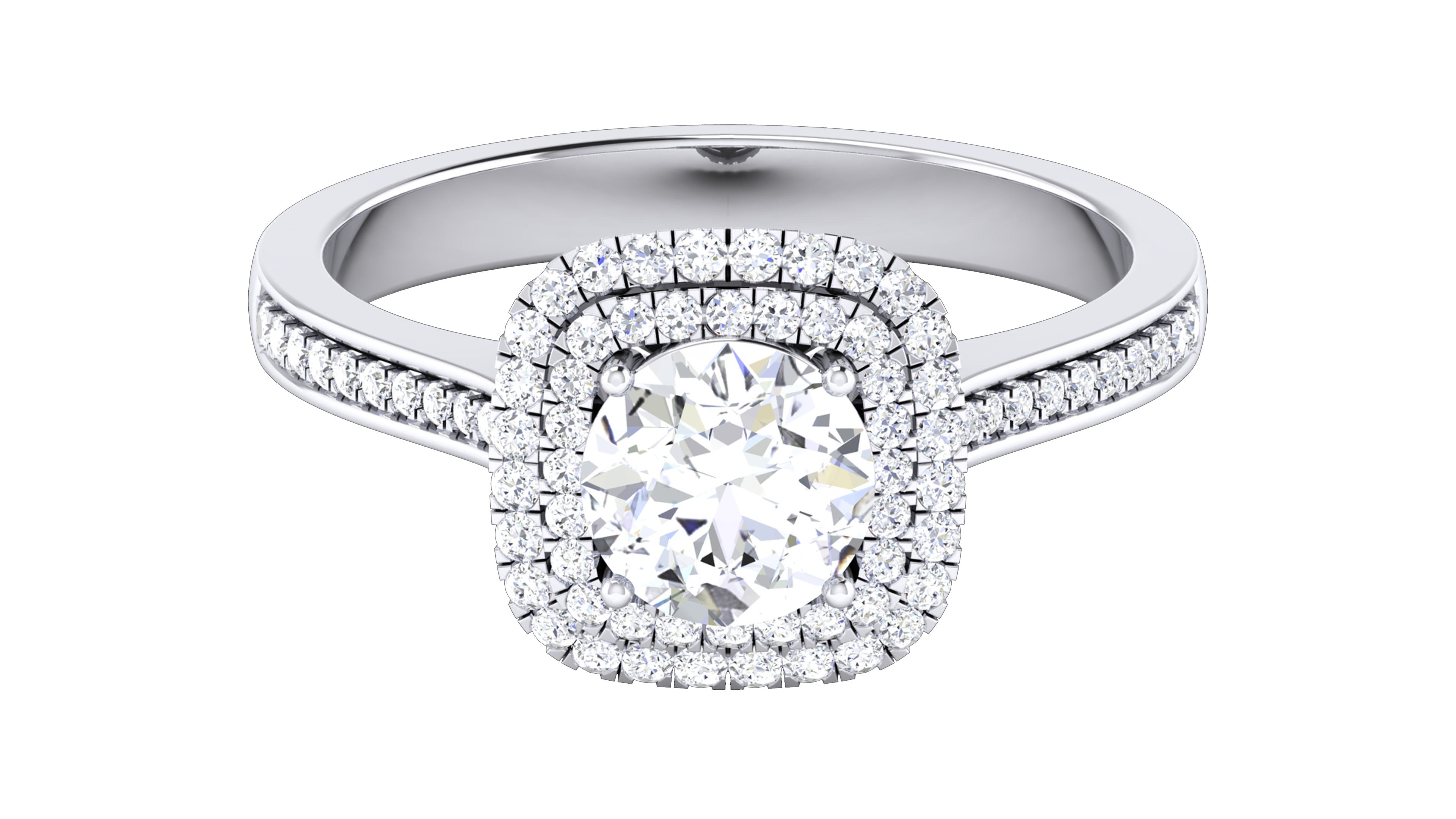 IGI Certified Natural Diamond Women's Ring 14K/18K Fine White Gold