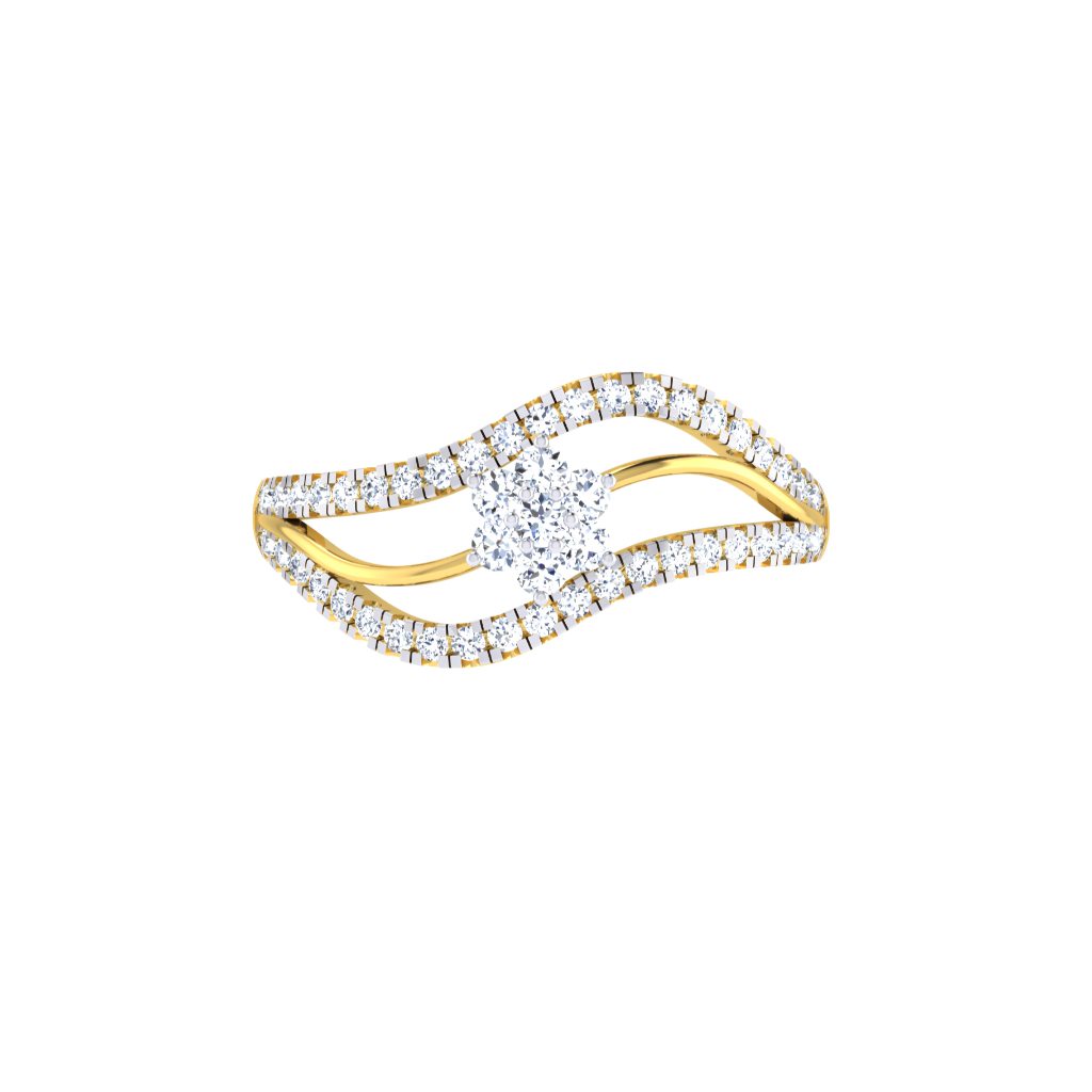 IGI Certified Natural Diamond Women's Ring 14K/18K Fine White and Yellow Gold