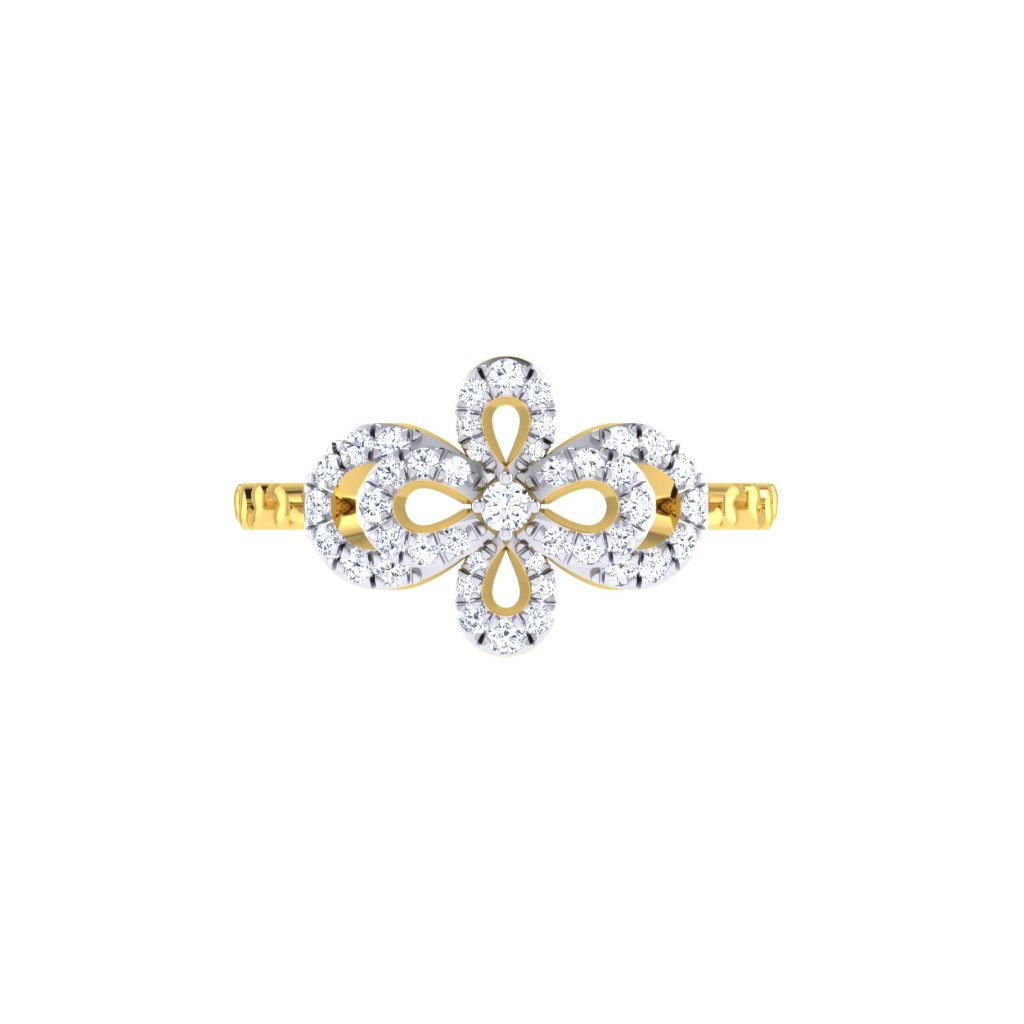 IGI Certified Natural Diamond Women's Ring 14K/18K Fine White and Yellow Gold