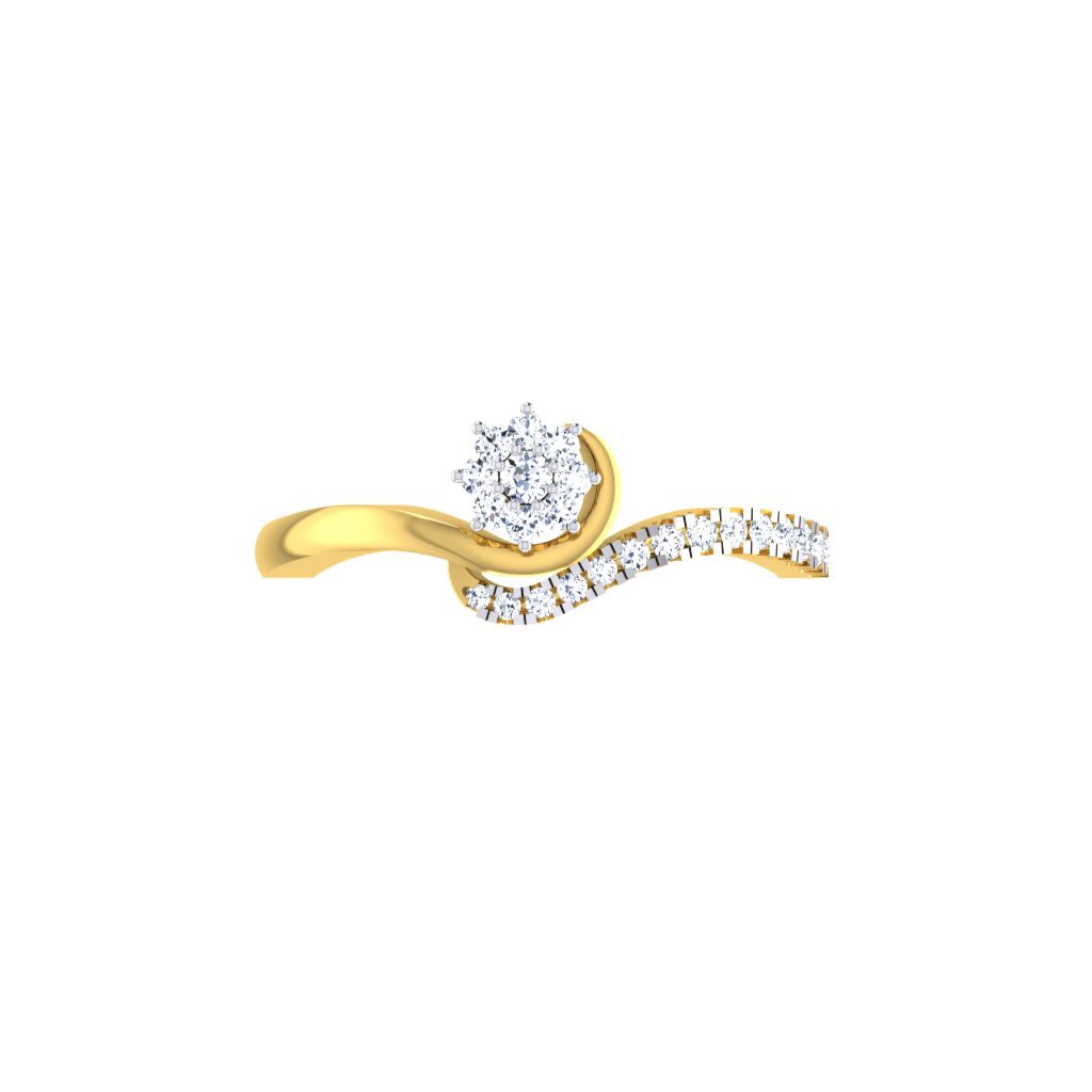 IGI Certified Natural Diamond Women's Ring 14K/18K Fine White and Yellow Gold