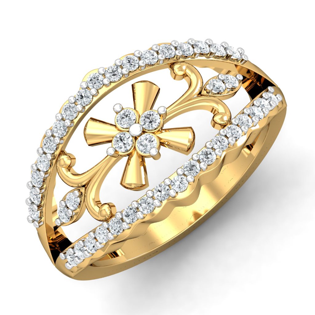 IGI Certified Natural Diamond Women's Ring 14K/18K Fine Yellow Gold