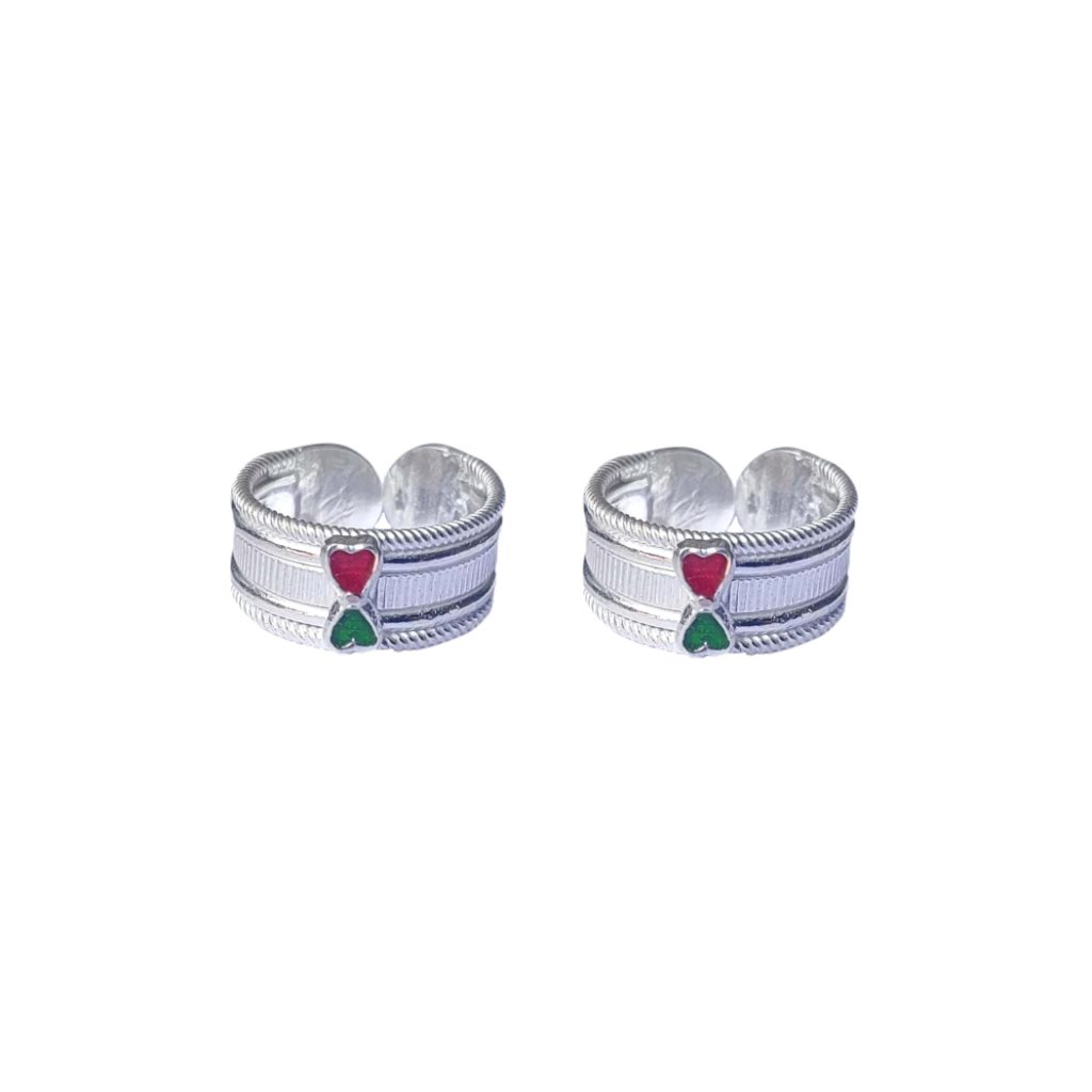 Solid 925 Sterling Silver Elegant Design Toe Ring Pair For Women