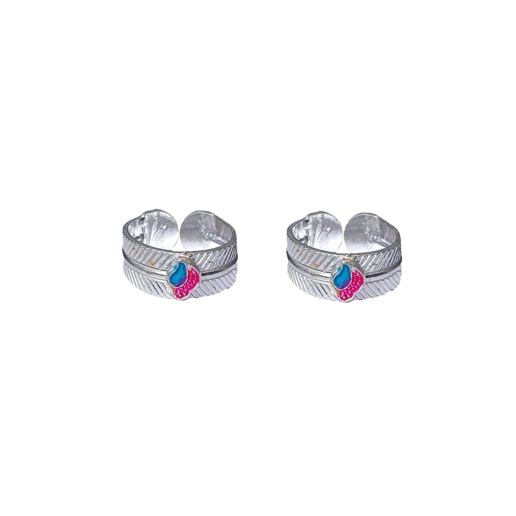 Solid 925 Sterling Silver Magneficient Design Toe Ring Pair For Women