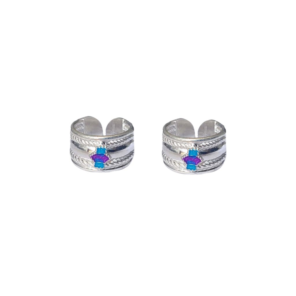 Solid 925 Sterling Silver Beauteous Design Toe Ring Pair For Women