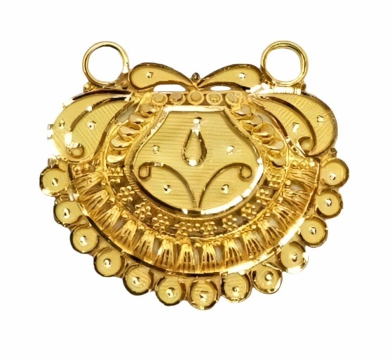 22K/18K Real Certified Fine Yellow Gold Unique Mangalsutra Pendant