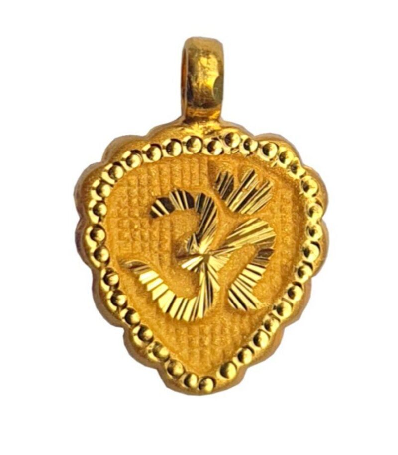 22K/18K Real Certified Fine Yellow Gold Abstract Mens Pendant