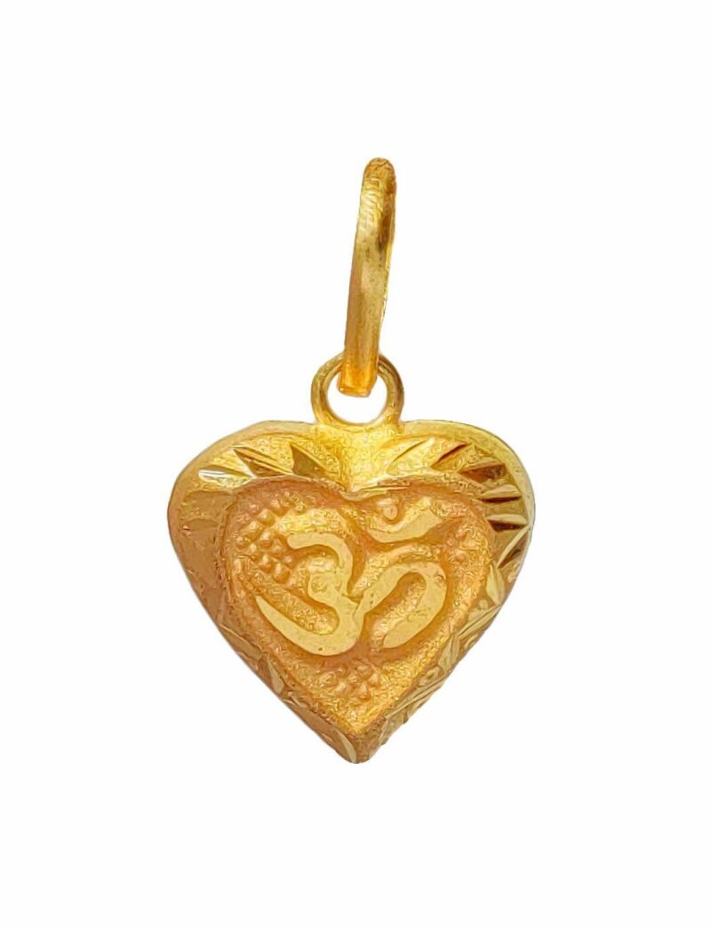 22K/18K Real Certified Fine Yellow Gold Carved Mens Pendant