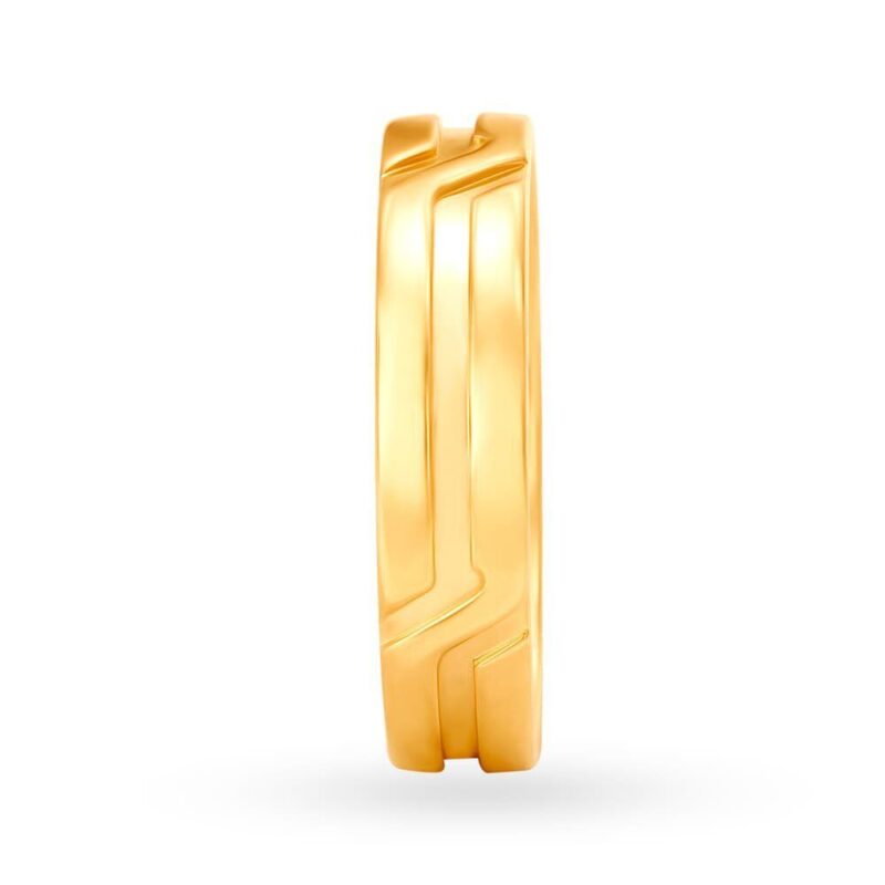 Solid 22K/18K Fine Yellow Gold Certified Mens And Boys Band Ring - Image 2