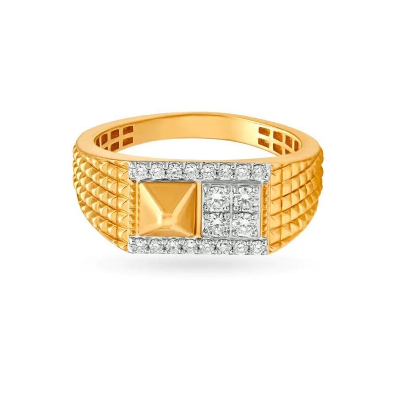 Solid 22K/18K Fine Yellow Gold Certified Mens And Boys Statement Ring - Image 2
