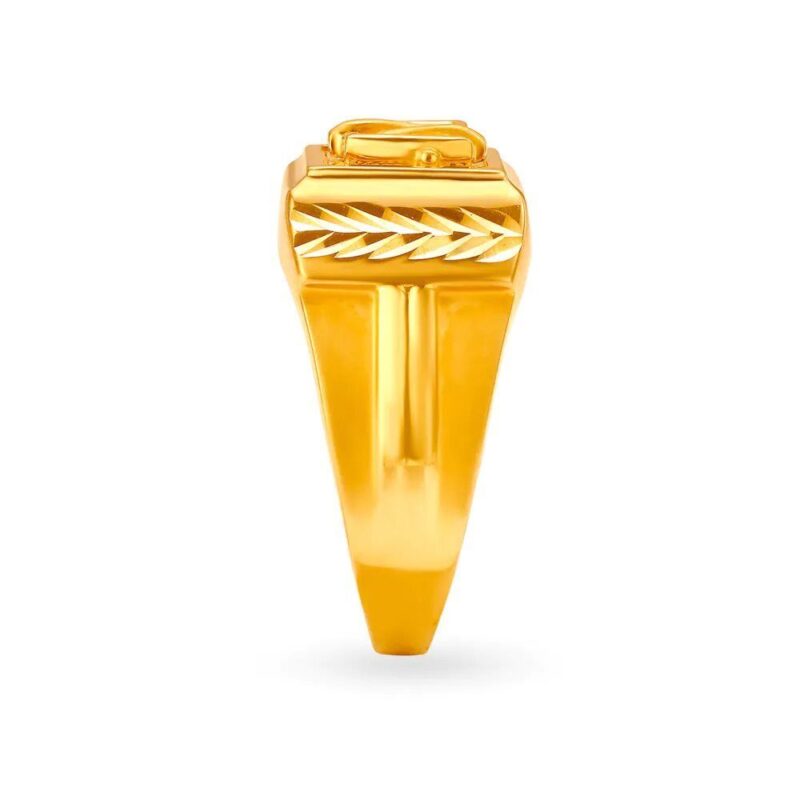 Solid 22K/18K Fine Yellow Gold Certified Mens And Boys Statement Ring - Image 3