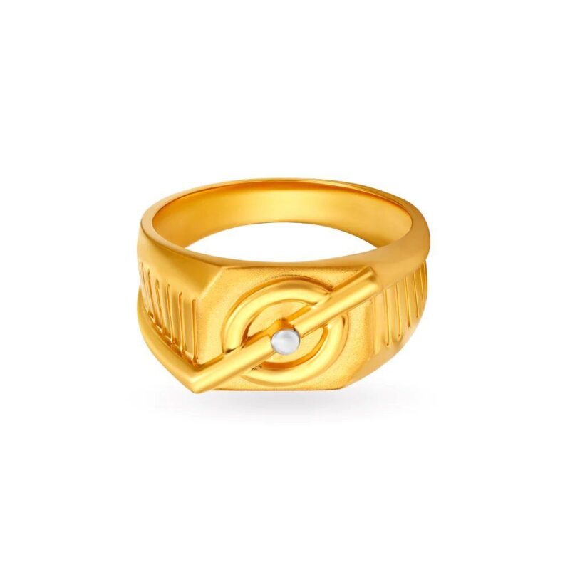 Solid 22K/18K Fine Yellow Gold Certified Mens And Boys Statement Ring - Image 2