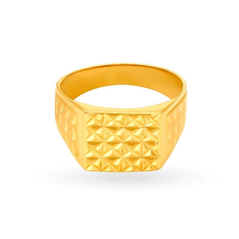 Solid 22K/18K Fine Yellow Gold Certified Mens And Boys Statement Ring - Image 2