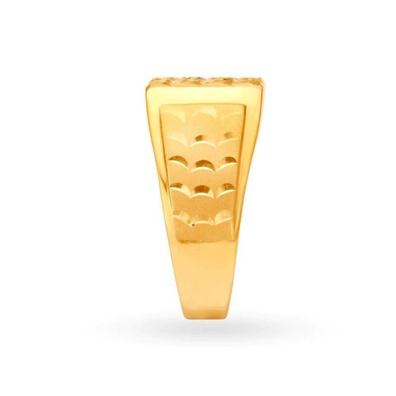 Solid 22K/18K Fine Yellow Gold Certified Mens And Boys Statement Ring - Image 3