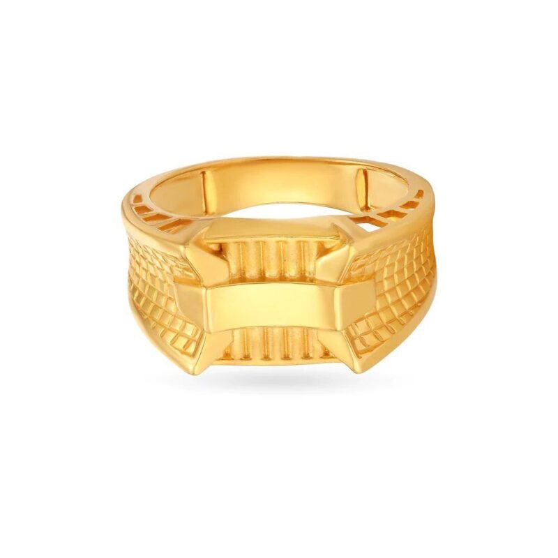 Solid 22K/18K Fine Yellow Gold Certified Mens And Boys Statement Ring - Image 2