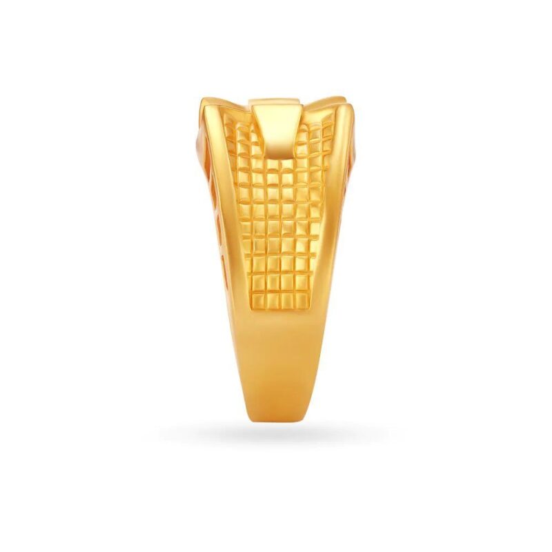 Solid 22K/18K Fine Yellow Gold Certified Mens And Boys Statement Ring - Image 3