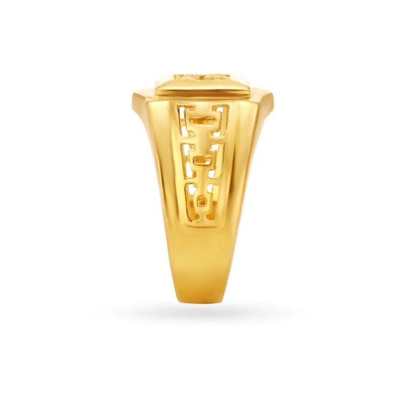 Solid 22K/18K Fine Yellow Gold Certified Mens And Boys Statement Ring - Image 3