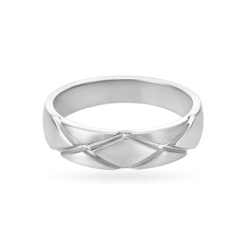 Solid 22K/18K Fine White Gold Certified Mens And Boys Band Ring - Image 2
