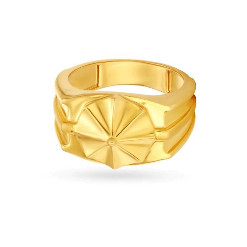 Solid 22K/18K Fine Yellow Gold Certified Mens And Boys Statement Ring - Image 2