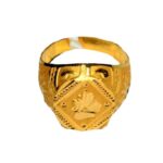 Solid 22K/18K Fine Yellow Gold Certified Mens And Boys Statement Ring
