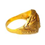 Solid 22K/18K Fine Yellow Gold Certified Mens And Boys Statement Ring - Image 2