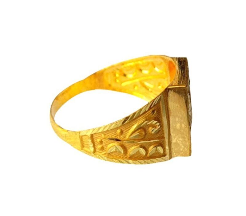Solid 22K/18K Fine Yellow Gold Certified Mens And Boys Statement Ring - Image 2