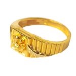 Solid 22K/18K Fine Yellow Gold Certified Mens And Boys Statement Ring - Image 2