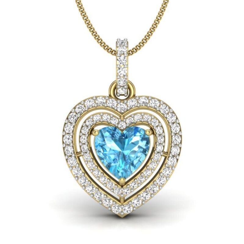 22K/18K Real Certified Fine Yellow Gold Irrestible CZ Womens Pendant