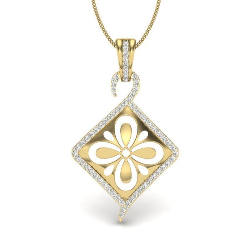 22K/18K Real Certified Fine Yellow Gold Graceful CZ Womens Pendant