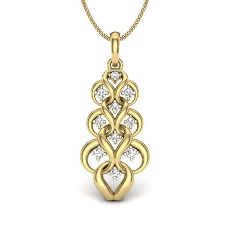 22K/18K Real Certified Fine Yellow Gold Beautiful CZ Womens Pendant