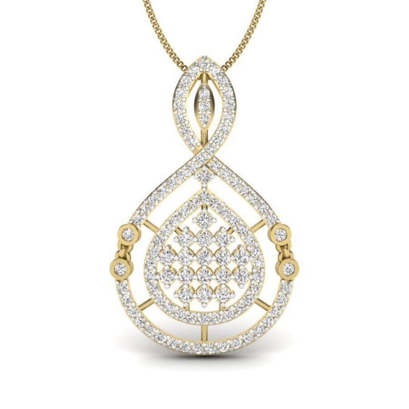 22K/18K Real Certified Fine Yellow Gold Lovely CZ Womens Pendant