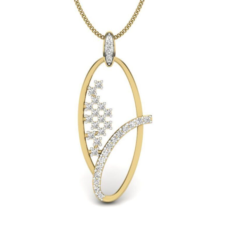 22K/18K Real Certified Fine Yellow Gold Attractive CZ Womens Pendant