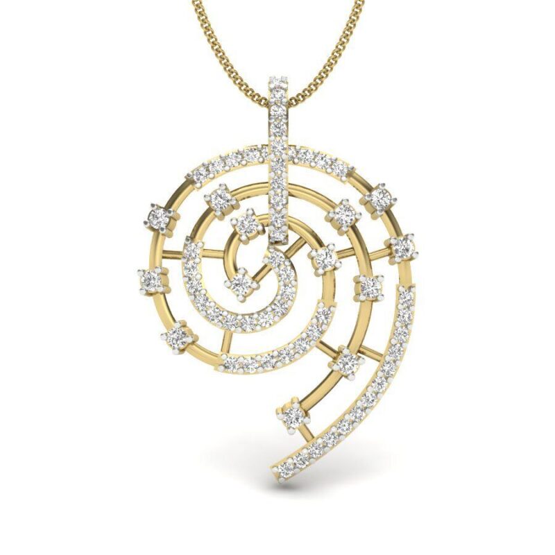 22K/18K Real Certified Fine Yellow Gold Pretty CZ Womens Pendant