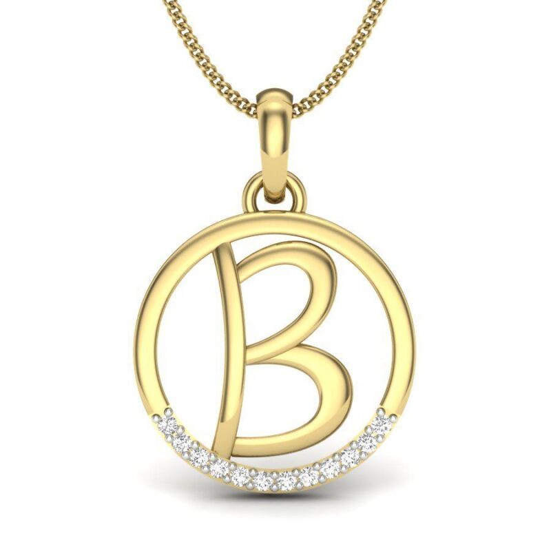 22K/18K Real Certified Fine Yellow Gold B CZ Womens Pendant