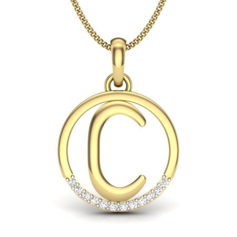22K/18K Real Certified Fine Yellow Gold C CZ Womens Pendant