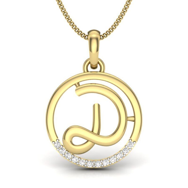 22K/18K Real Certified Fine Yellow Gold D CZ Womens Pendant