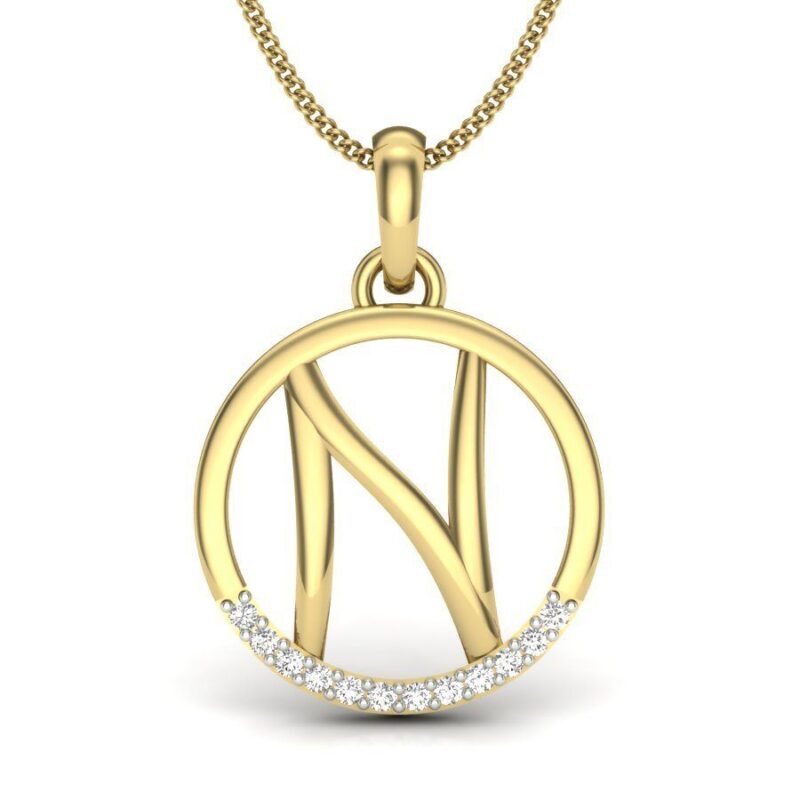 22K/18K Real Certified Fine Yellow Gold N CZ Womens Pendant