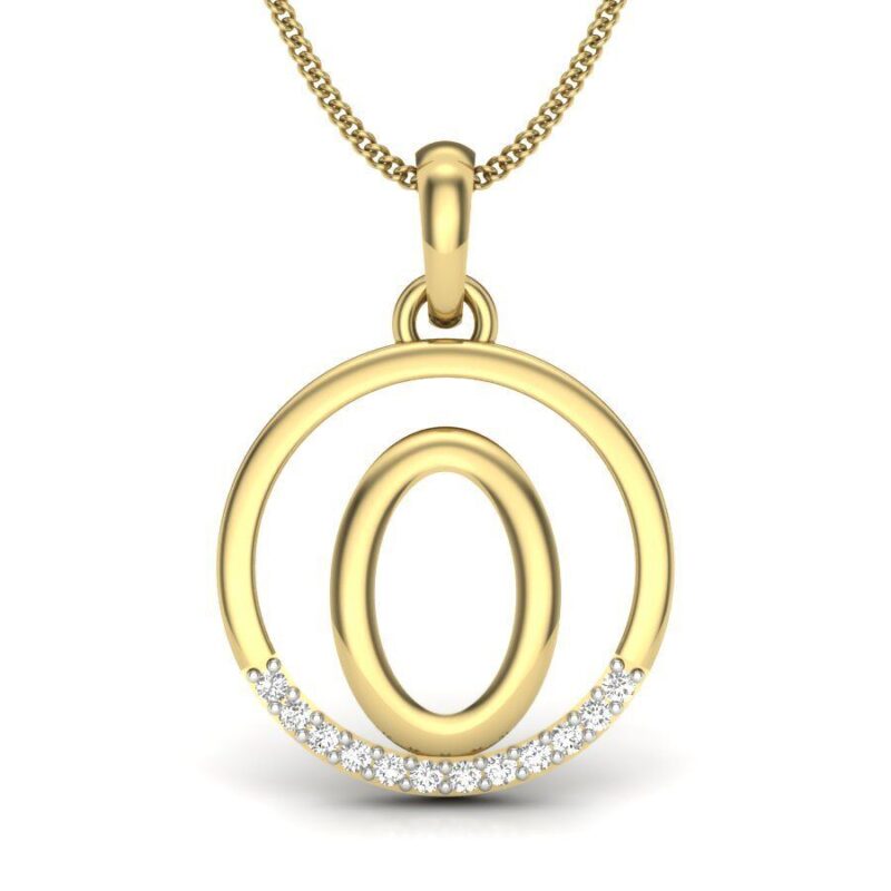 22K/18K Real Certified Fine Yellow Gold O CZ Womens Pendant