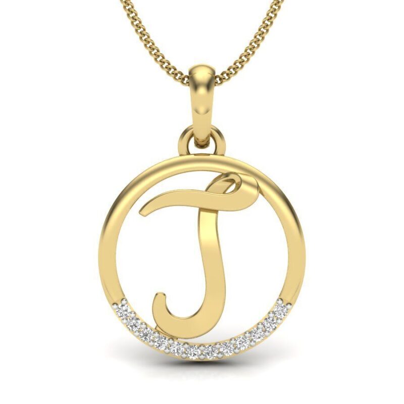 22K/18K Real Certified Fine Yellow Gold J CZ Womens Pendant