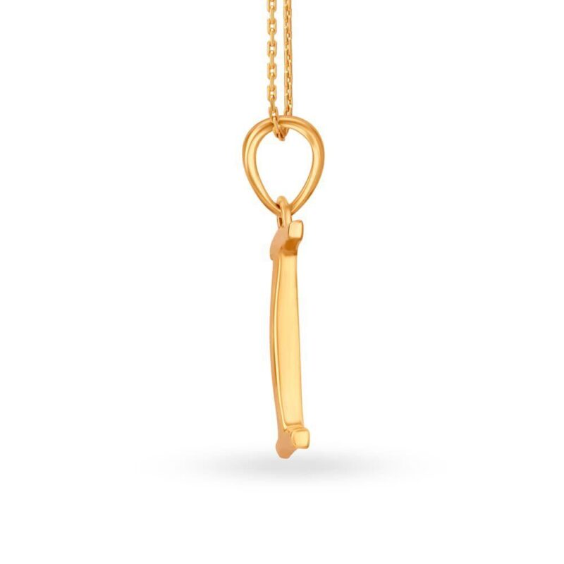 22K/18K Real Certified Fine Yellow Gold I Letter Womens Pendant - Image 2