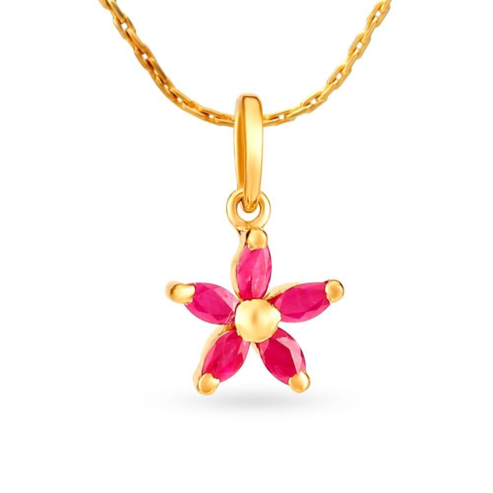 22K/18K Real Certified Fine Yellow Gold Engaging CZ Womens Pendant