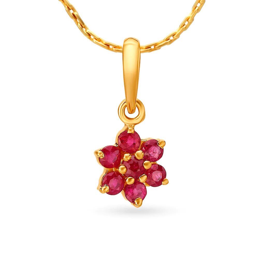 22K/18K Real Certified Fine Yellow Gold Pleasing CZ Womens Pendant