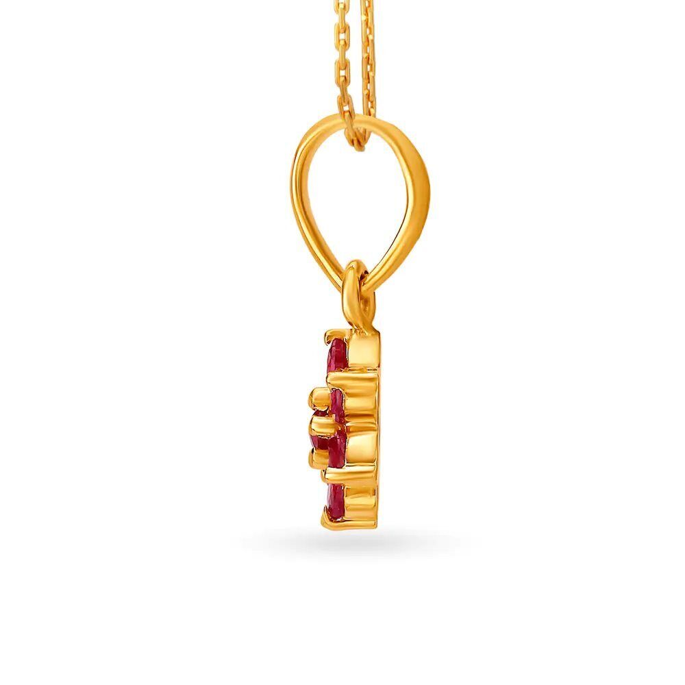 22K/18K Real Certified Fine Yellow Gold Pleasing CZ Womens Pendant - Image 2